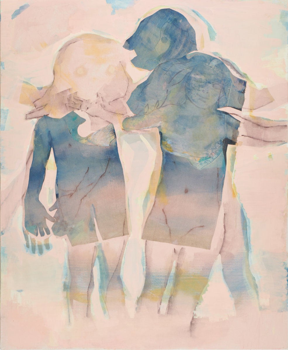 El borde, 2021, mix media, cut outs in linen, glued on canvas, painted with pigments y emulsions, 
170 x 140 cm