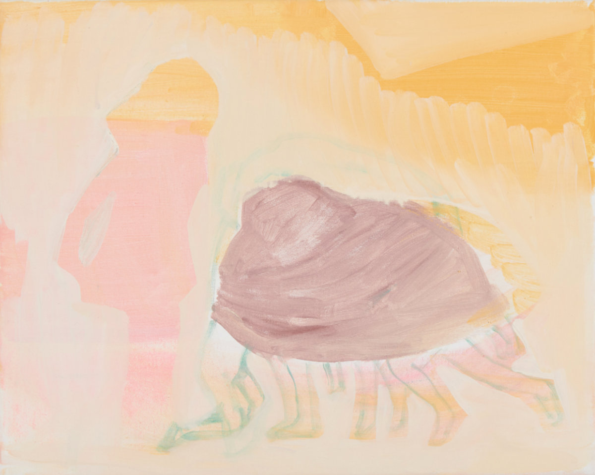 Ciempiés desnudo, 2021, oil color on canvas, 40 x 50 cm