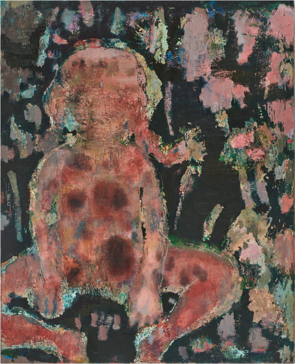 Piedras y flores (stones and flowers), 2021, oil color on canvas, 109 x 88 cm